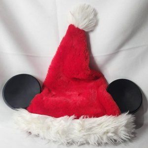 Vintage Disneyland Mickey Mouse Ears Santa Hat Goofy Hat Com Faux Fur Christmas